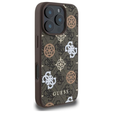 Guess Peony On 4G Background MagSafe – Hülle für iPhone 16 Pro Max (braun)