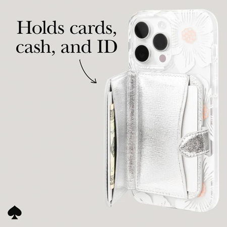 Kate Spade New York Morgan MagSafe Wallet - magnetická peněženka (stříbrná metalíza)