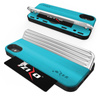 Zizo Retro Series - iPhone Xs / X Hülle mit Kartenfach + Ständer + 9H Glas für Bildschirm (Baby Blue/Silver)
