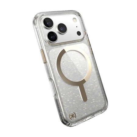 Speck Presidio Lux MagSafe - Case iPhone 17 Pro (Glitter / Gold Metallic)