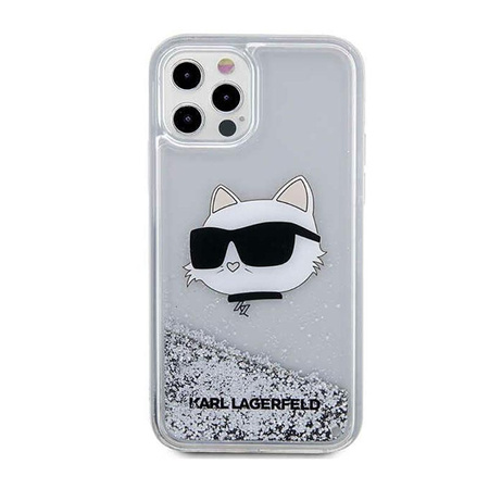Karl Lagerfeld Liquid Glitter NFT Choupette Head - iPhone 12 / iPhone 12 Pro Case (silver)