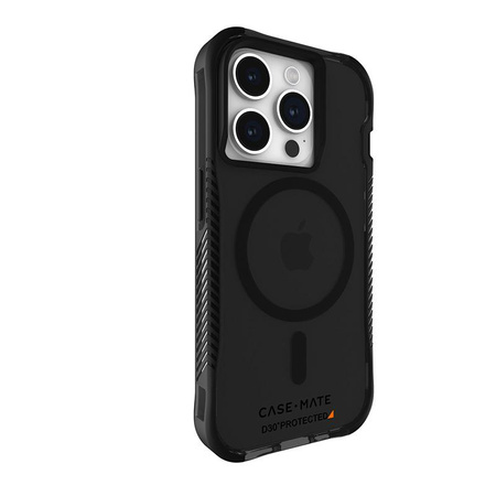 Case-Mate Tough Grip Plus D3O MagSafe - Étui pour iPhone 15 Pro (Fumé/Noir)