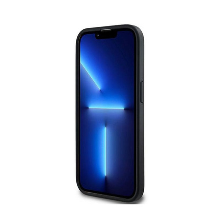 DKNY Leather Checkered Mono Pattern MagSafe - Hülle für iPhone 13 Pro Max (Schwarz)