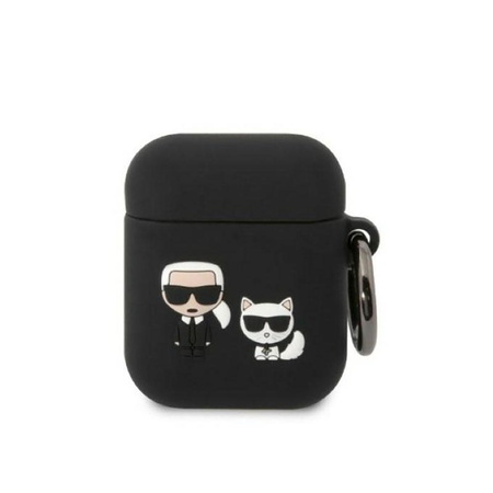Karl Lagerfeld Silicone Karl & Choupette - AirPods 1/2 gen Gehäuse (schwarz)