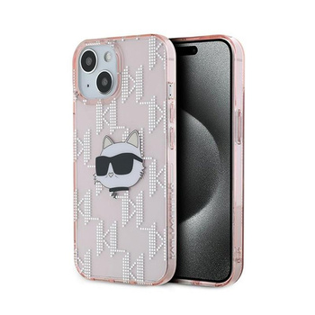 Karl Lagerfeld IML Choupette Head & Monogram - Coque iPhone 15 / 14 / 13 (rose)
