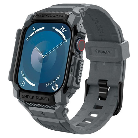 Spigen Rugged Armor Pro - Armband mit Hülle für Apple Watch 10 46 mm (Dunkelgrau)