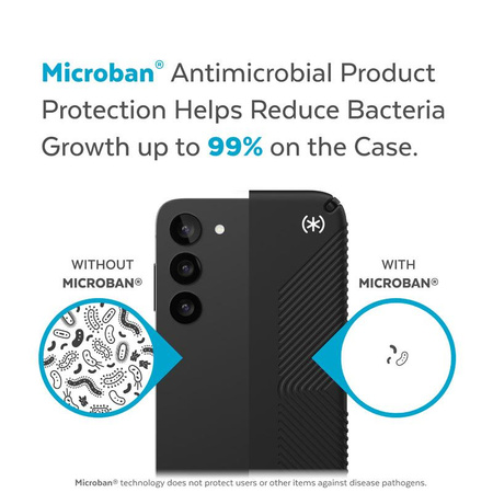 Speck Presidio2 Grip - Csúszásgátló tok Samsung Galaxy S23+ készülékhez (fekete/fekete/fehér)