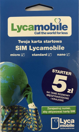 Lycamobile - SIM karta za 5 liber na účtu k použití