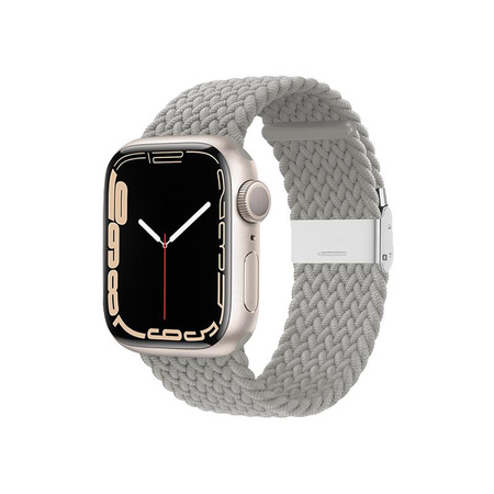 Crong Wave Band - Bracelet tressé pour Apple Watch 44/45/46/49 mm (gris clair)