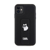Karl Lagerfeld Gripstand Saffiano Choupette Pins - iPhone 11 Tasche (schwarz)