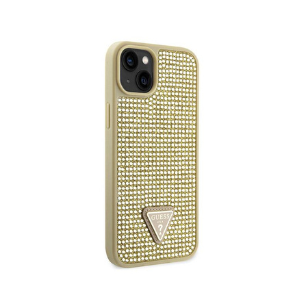 Guess Rhinestone Triangle - Case for iPhone 14 Plus (Gold)