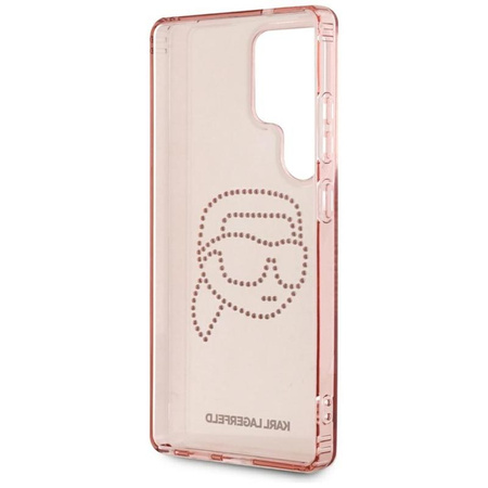 Karl Lagerfeld Rhinestones Karl Head Logo - Etui Samsung Galaxy S25 Ultra (różowy)