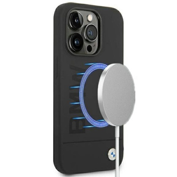 BMW Silicone Signature Logo Magsafe - Coque iPhone 14 Pro Max (noir)