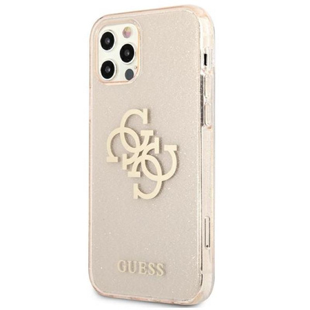 Guess Glitter 4G Big Logo - iPhone 12 / iPhone 12 Pro Case (Gold)