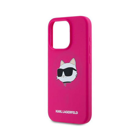 Karl Lagerfeld Silicone Choupette Head MagSafe - pouzdro pro iPhone 15 Pro Max (růžové)