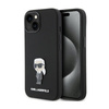 Karl Lagerfeld Silicone Ikonik Metal Pin - iPhone 15 Tasche (Schwarz)