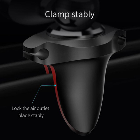 Baseus Magnetic Air Vent - Magnetyczny uchwyt samochodowy na kratkę wentylacyjną z klipsem na 2 kable (srebrny/czarny)