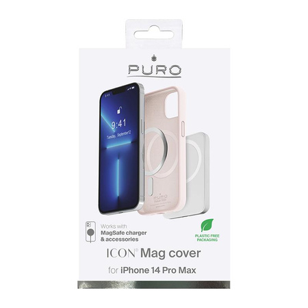 PURO ICON MAG - Pouzdro MagSafe pro iPhone 14 Pro Max (prašně růžové)