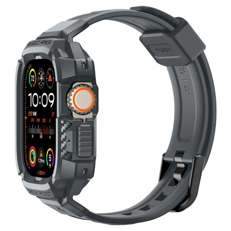 Spigen Rugged Armor Pro - Bracelet avec étui pour Apple Watch Ultra 49 mm (Gris foncé)