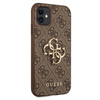 Guess 4G Big Metal Logo - iPhone 11 Tasche (braun)