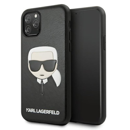 Karl Lagerfeld szilikon ikonikus Karl`s Head - iPhone 11 Pro tok (fekete)