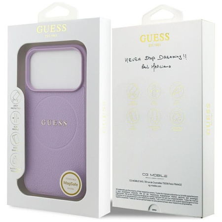 Guess Grained Ring MagSafe - Hülle iPhone 17 Pro (lila)