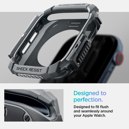 Spigen Rugged Armor - Pouzdro pro Apple Watch 10 46 mm (Tmavě šedé)