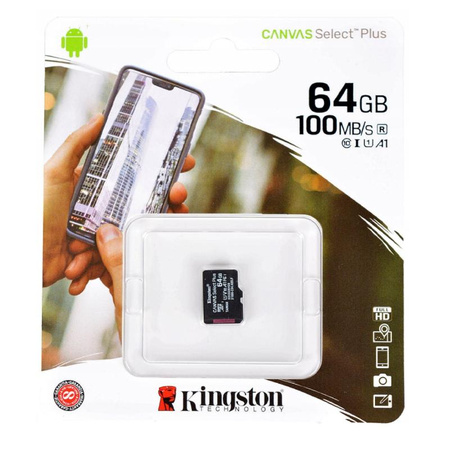 Kingston Canvas Select Plus microSDXC - 64 GB A1 Klasse UHS-I U1 V10 100 MB/s Speicherkarte