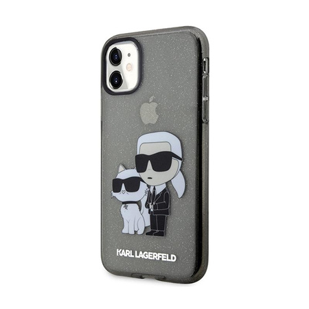 Karl Lagerfeld IML Glitter Karl & Choupette - iPhone 11 tok (fekete)