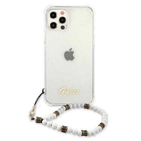 Guess White Pearl Strap - iPhone 12 Pro Max Hülle (Transparent)