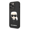 Karl Lagerfeld Silikon Ikonik Karl's Head MagSafe - Hülle für iPhone 14 Pro Max (Schwarz)