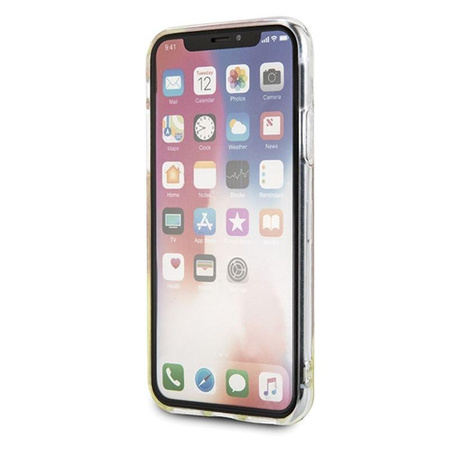 Guess California - Coque pour iPhone Xs / X (Glow in the Dark Sand/Pink)