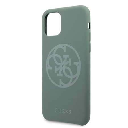 Guess Silicone 4G Tone to Tone - Coque iPhone 11 Pro Max (kaki)