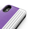 Zizo Retro Series - iPhone Xs/ X case with card pocket + stand + 9H glass for screen (Purple/Silver)