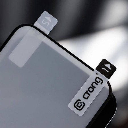 Crong 7D Nano Flexibles Glas - Bruchsicheres 9H Hybridglas für den gesamten Bildschirm des iPhone 14 Pro