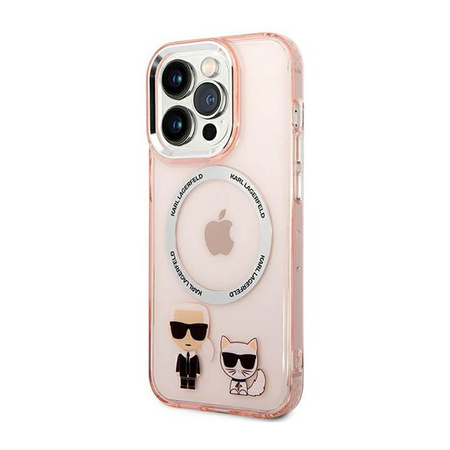 Karl Lagerfeld Karl&Choupette Aluminium MagSafe - Case for iPhone 14 Pro (Pink)