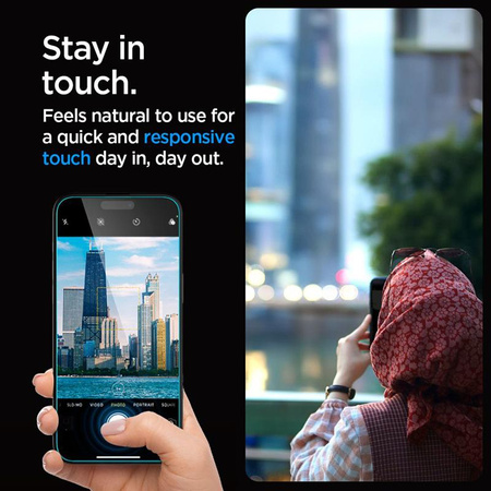 Spigen GLAS.TR EZ FIT Privacy 2-Pack - Tempered glass with privacy filter for iPhone 15 Plus / 16 Plus 2 pcs