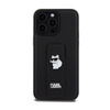 Karl Lagerfeld Gripstand Saffiano Choupette Pins - Coque iPhone 13 Pro Max (noir)