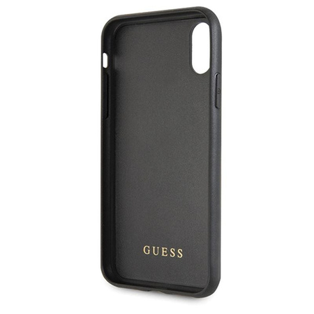 Guess Double Layer Glitter Case Peony G - Coque pour iPhone Xs / X (Noir)