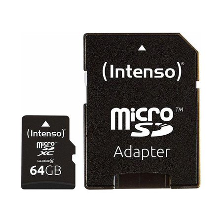 Intenso MicroSDXC - Carte mémoire 64 GB Class 10 12/25 MB/s avec adaptateur