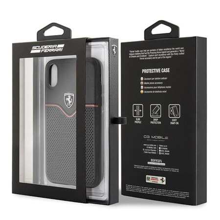 Ferrari Victory - Coque en cuir iPhone Xs / X (noir)