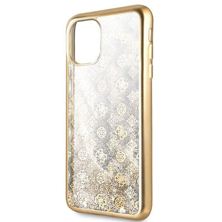 Guess 4G Peony Liquid Glitter - iPhone 11 Pro Max Hülle (Gold)