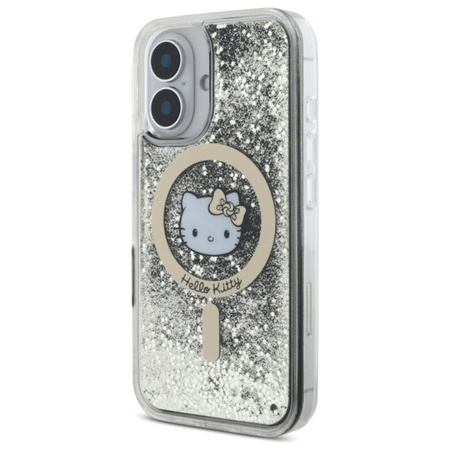 Hello Kitty Liquid Glitter Fever MagSafe - iPhone 16 Case (black / gold)