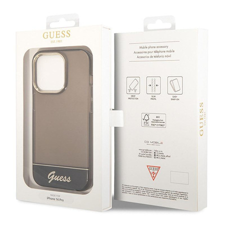 Guess Translucide - Coque iPhone 14 Pro Max (noir)