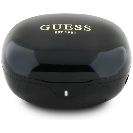 Guess Flat Classic Logo Electroplated - Słuchawki TWS + etui ładujące (czarny)