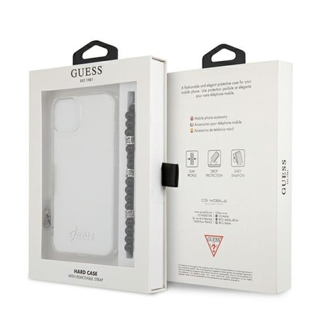 Guess Black Pearl Strap - Coque pour iPhone 13 Mini (Transparent)
