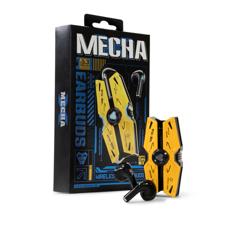 WEKOME VB06 Mecha Series - Casque sans fil Bluetooth V5.3 TWS avec étui de chargement (Jaune)