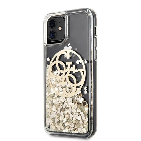 Guess Liquid Glitter Circle Logo - Coque iPhone 11 (Or)