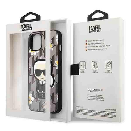 Karl Lagerfeld Iconic Karl Flower - Etui iPhone 13 (szary)