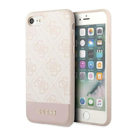 Collection Guess 4G Bottom Stripe - Coque iPhone SE (2022/2020) / 8 / 7 (rose)